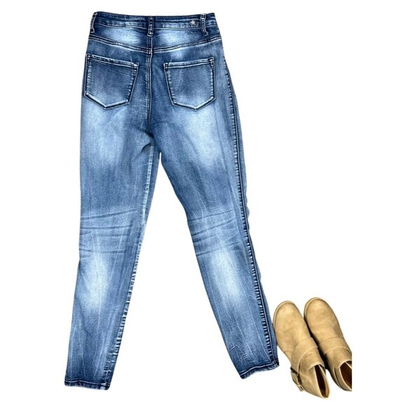 (6 for $25) Almost Famous Crave Fame High Rise Skinny Stone Washed Jegging - 27 - Picture 2 of 5
